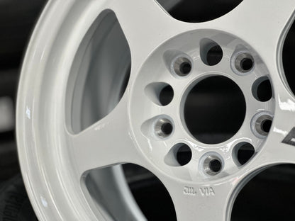New 15X7 ET35 AOW Flow Formed Evo Rim (4 wheel) Gloss White 5X114.3