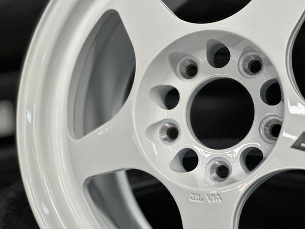New 15X7 ET35 AOW Flow Formed Evo Rim (4 wheel) Gloss White 5X114.3