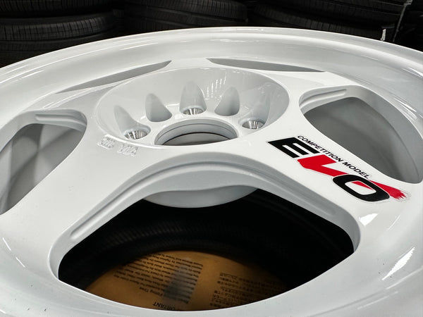 New 15X7 ET35 AOW Flow Formed Evo Rim (4 wheel) Gloss White 5X114.3