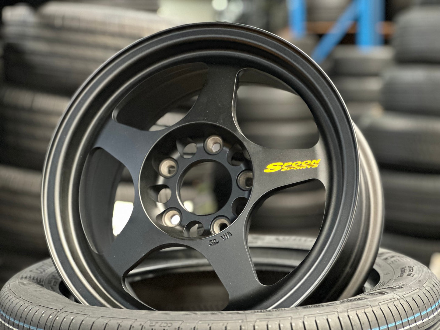 New 15X7 ET35 AOW Flow Formed Spoon Rim (4 wheel) Matt Black 5X114.3