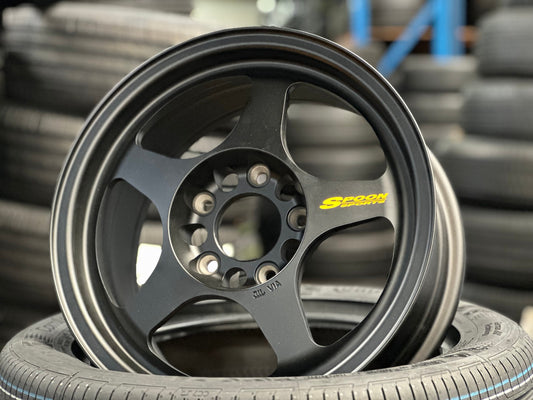 New 15X7 ET35 AOW Flow Formed Spoon Rim (4 wheel) Matt Black 5X114.3