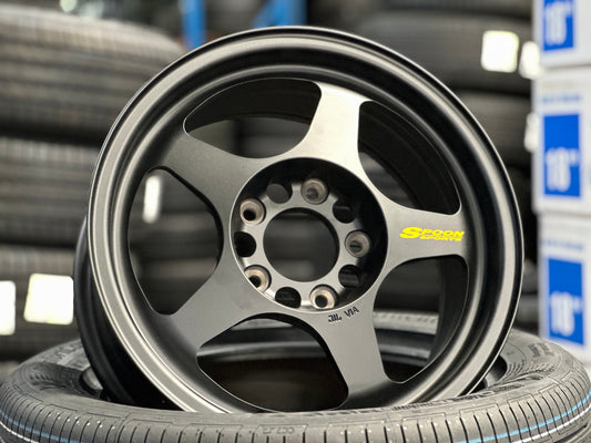 New 15X7 ET35 AOW Flow Formed Spoon Rim (4 wheel) Matt Black 5X114.3