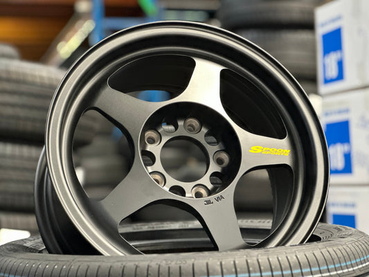New 15X7 ET35 AOW Flow Formed Spoon Rim (4 wheel) Matt Black 5X114.3