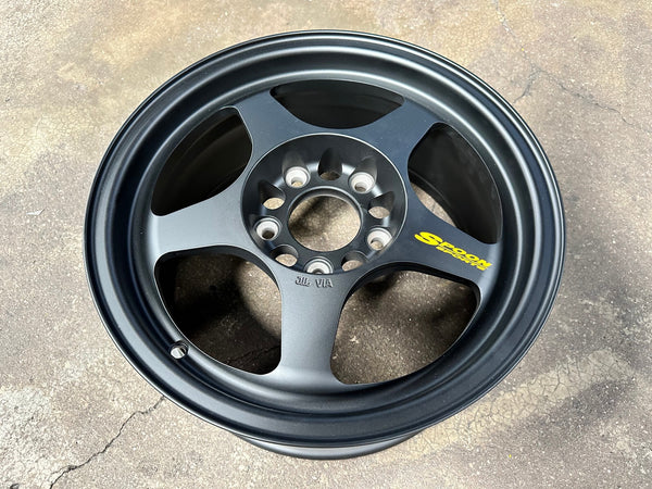 New 15X7 ET35 AOW Flow Formed Spoon Rim (4 wheel) Matt Black 5X114.3