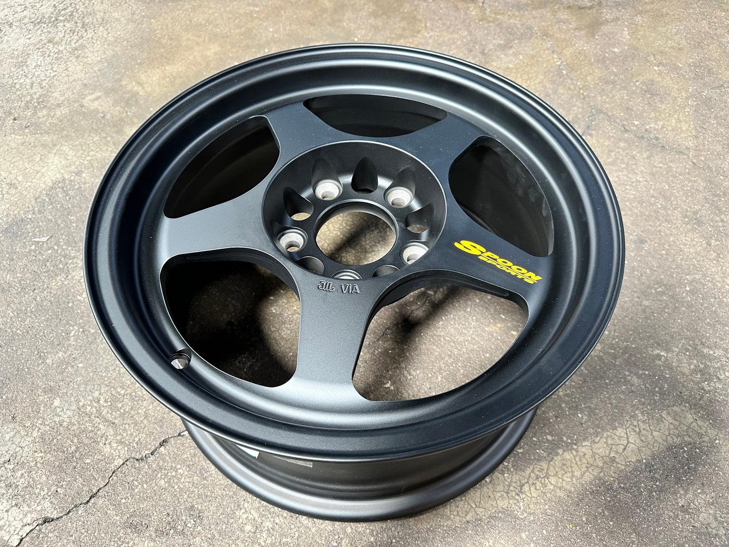 New 15X7 ET35 AOW Flow Formed Spoon Rim (4 wheel) Matt Black 5X114.3