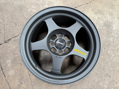 New 15X7.5 ET28 AOW Flow Formed Spoon Rim (4 wheel) Matt Black 4X100