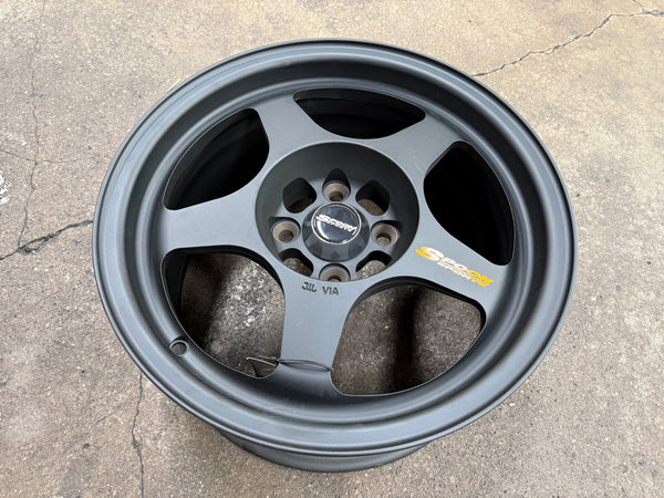 New 15X7.5 ET28 AOW Flow Formed Spoon Rim (4 wheel) Matt Black 4X100