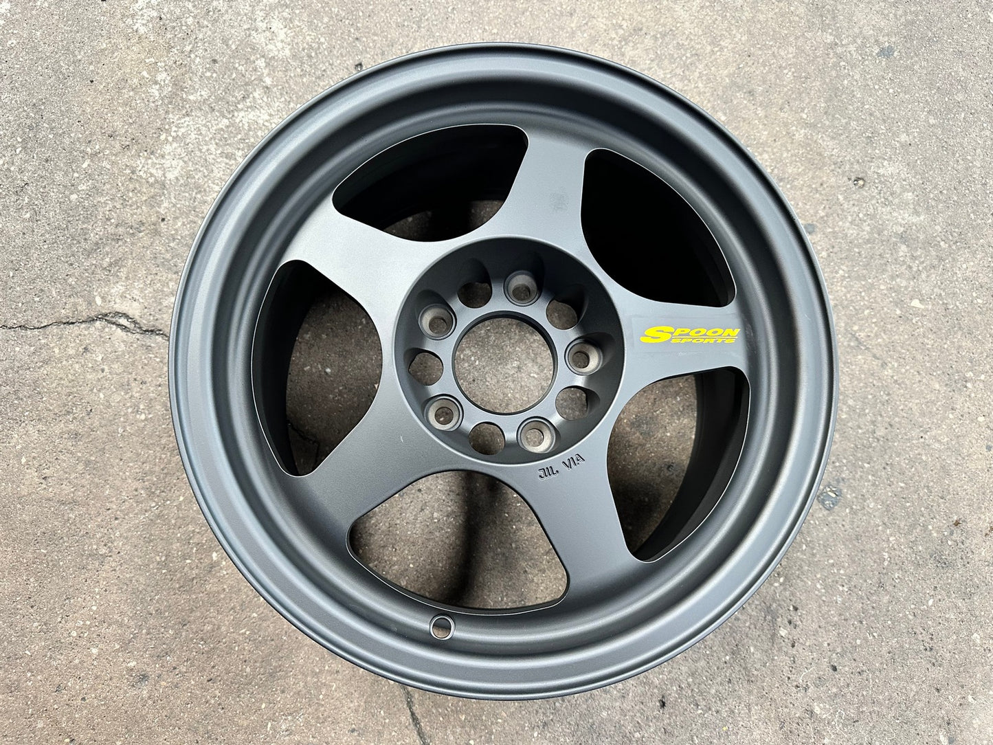 New 15X7.5 ET28 AOW Flow Formed Spoon Rim (4 wheel) Matt Black 5X114.3