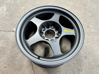 New 15X7.5 ET28 AOW Flow Formed Spoon Rim (4 wheel) Matt Black 5X114.3