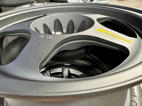 New 15X7.5 ET28 AOW Flow Formed Spoon Rim (4 wheel) Matt Black 5X114.3