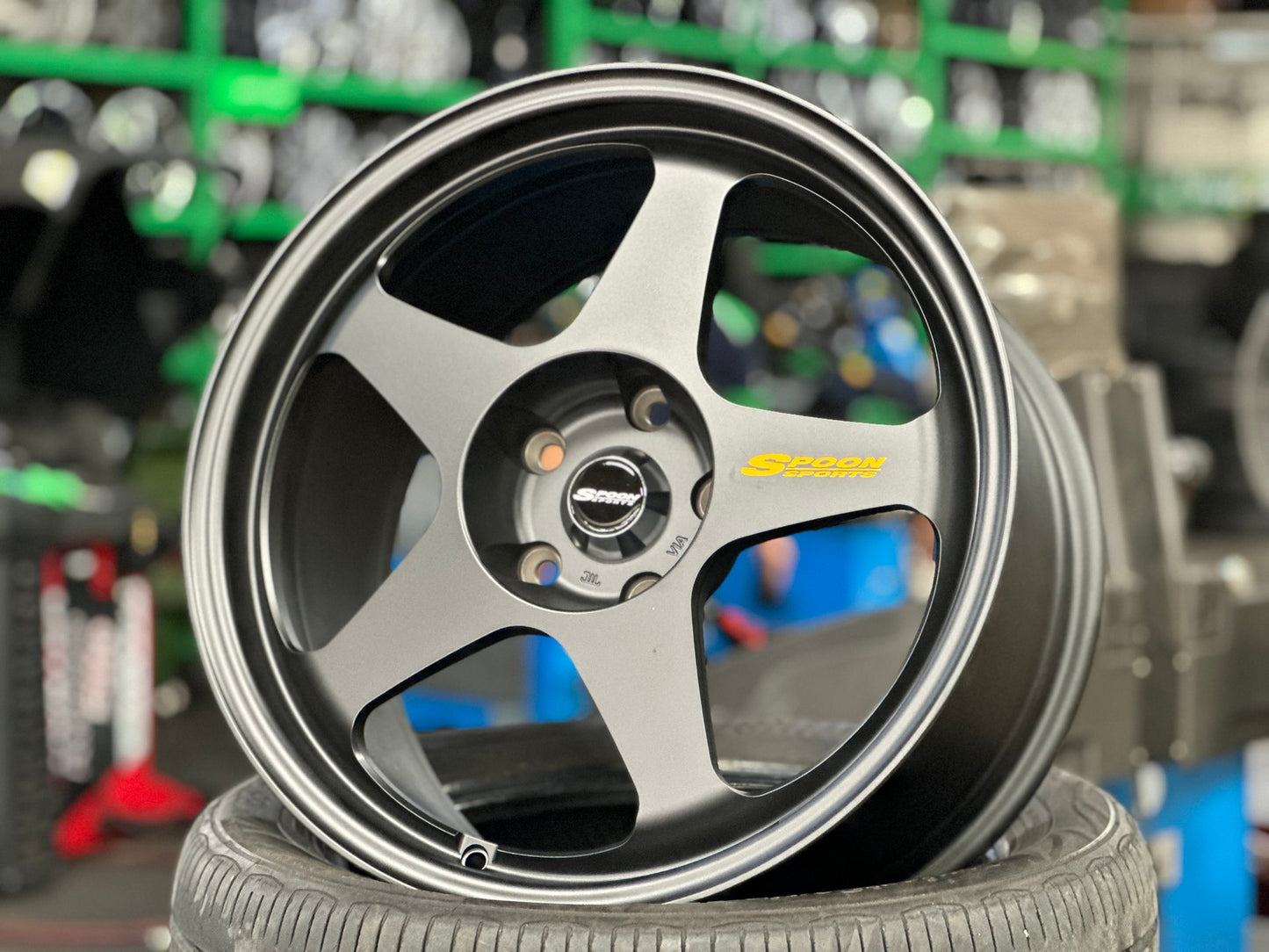 New 18X9.5 ET44 AOW Flow Formed Spoon Rim (4 wheel) Matt Black 5X120