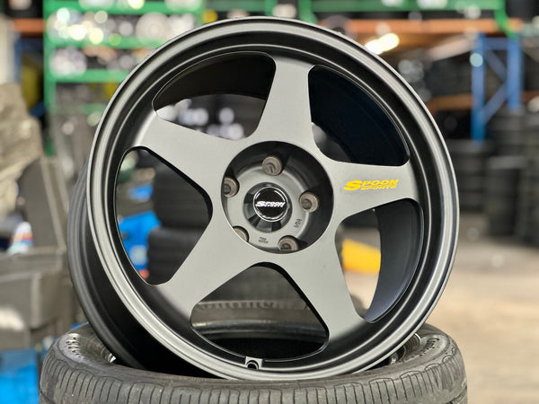 New 18X9.5 ET44 AOW Flow Formed Spoon Rim (4 wheel) Matt Black 5X120