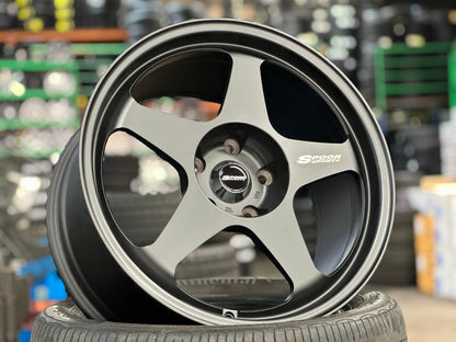 New 18X9.5 ET44 AOW Flow Formed Spoon Rim (4 wheel) Matt Black 5X120