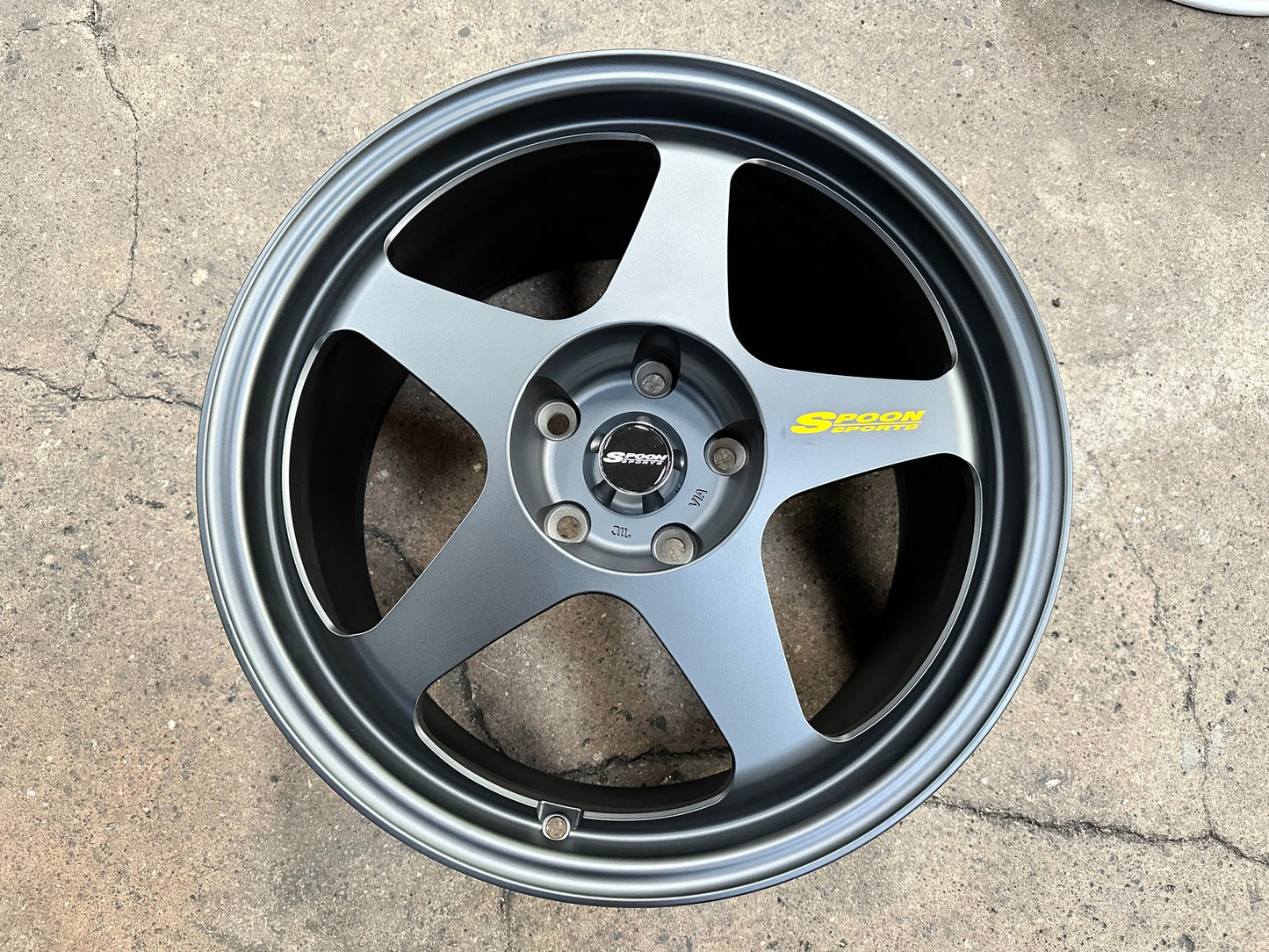 New 18X9.5 ET44 AOW Flow Formed Spoon Rim (4 wheel) Matt Black 5X120