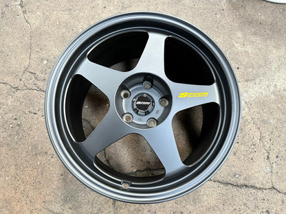 New 18X9.5 ET44 AOW Flow Formed Spoon Rim (4 wheel) Matt Black 5X120