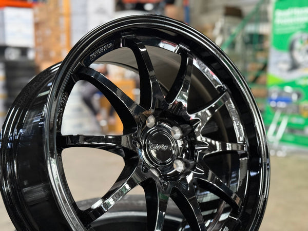 New 18X8.5 ET43 AOW Flow Formed CE28 Rim (4 wheel) Gloss Black 5X114.3