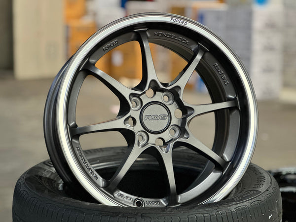 New 15X7 ET35 AOW Flow Formed CE28CR Rim (4 wheel) Matt Gunmetal 4X100