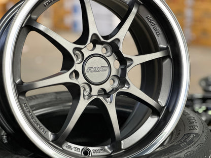 New 15X7 ET35 AOW Flow Formed CE28CR Rim (4 wheel) Matt Gunmetal 4X100