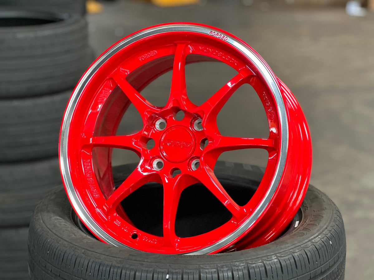 New 15X7 ET35 AOW Flow Formed CE28CR Rim (4 wheel) Gloss Red 4X100