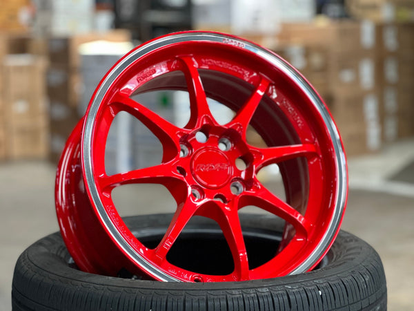 New 15X7 ET35 AOW Flow Formed CE28CR Rim (4 wheel) Gloss Red 4X100