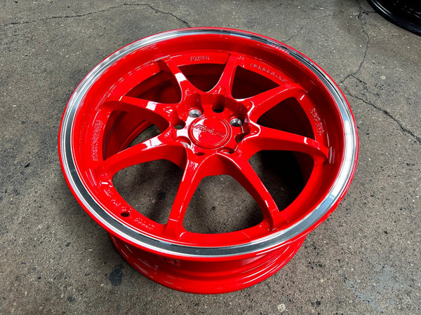 New 15X7 ET35 AOW Flow Formed CE28CR Rim (4 wheel) Gloss Red 4X100