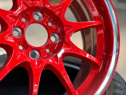 New 16X7 ET40 AOW Flow Formed CE28CR Rim (4 wheel) Gloss Red 4X100