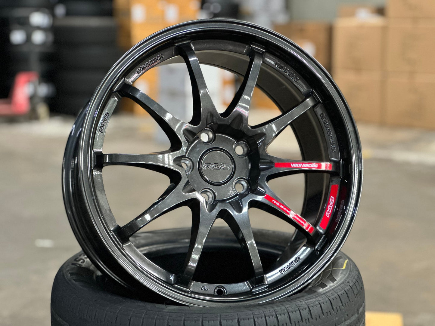 New 18X9 ET40 AOW Flow Formed CE28CR Rim (4 wheel) Gloss Gunmetal 5X112