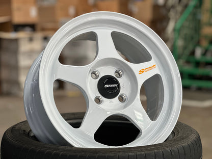 New 15X7 ET41 AOW Flow Formed Spoon Rim (4 wheel) Gloss White 4X100