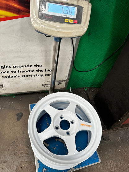 New 15X7 ET41 AOW Flow Formed Spoon Rim (4 wheel) Gloss White 4X100