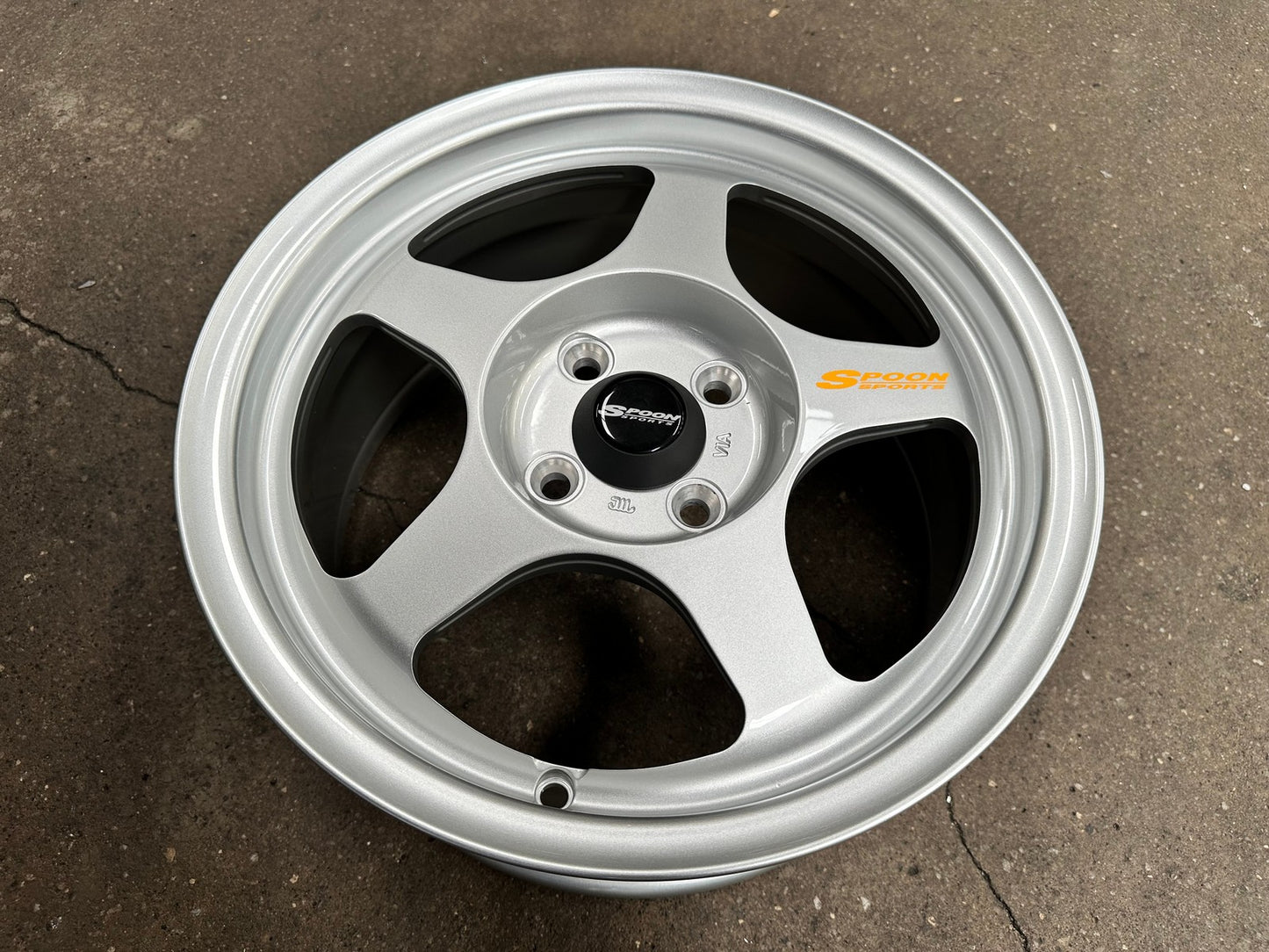 New 15X7 ET41 AOW Flow Formed Spoon Rim (4 wheel) Gloss Silver 4X100