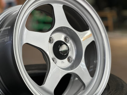 New 15X7 ET41 AOW Flow Formed Evo Rim (4 wheel) Gloss Silver 4X100