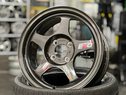 New 15X7 ET41 AOW Flow Formed Spoon Rim (4 wheel) Gloss Gunmetal 4X100