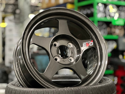 New 15X7 ET41 AOW Flow Formed Spoon Rim (4 wheel) Gloss Gunmetal 4X100