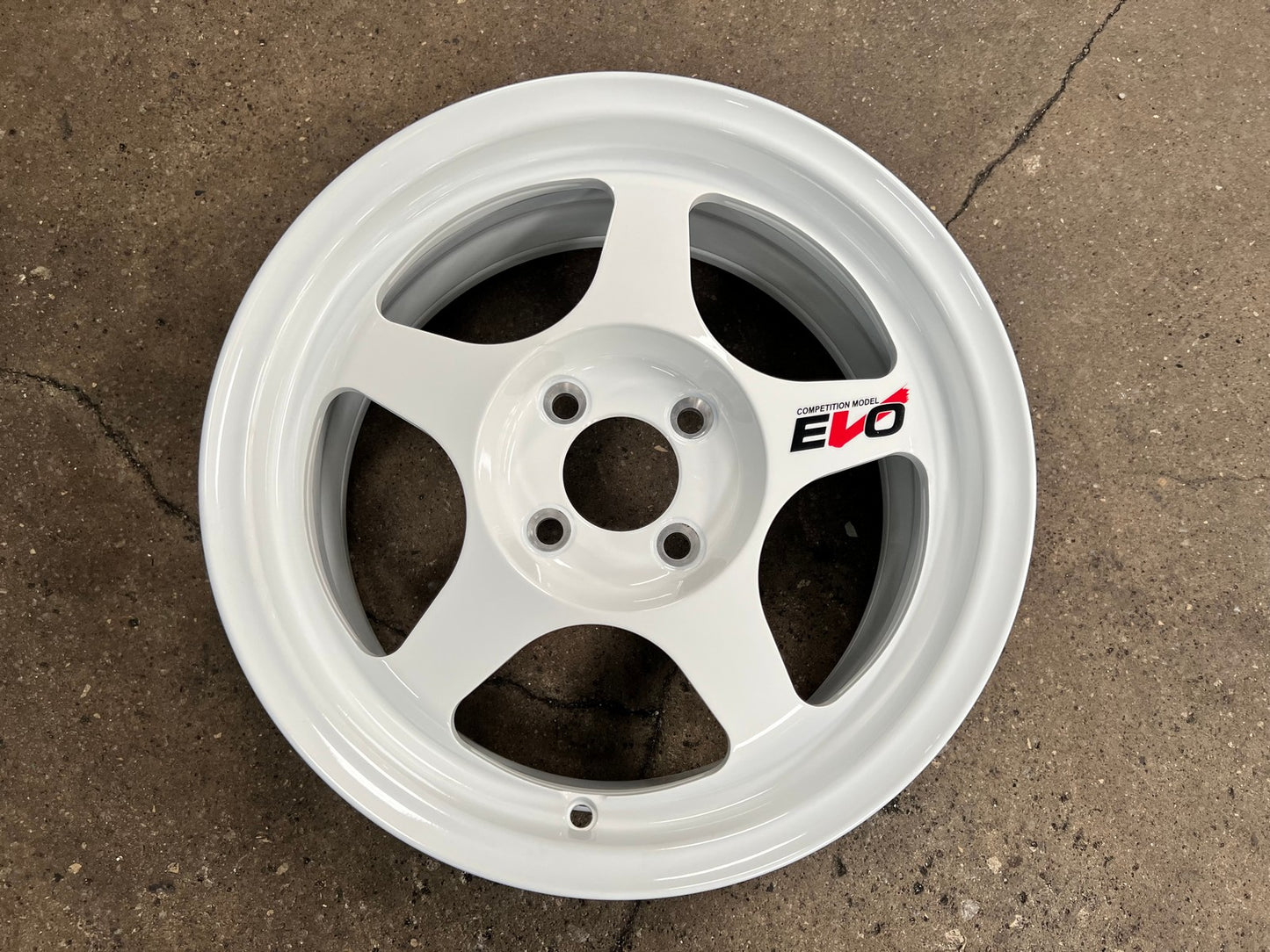 New 15X7 ET41 AOW Flow Formed Evo Rim (4 wheel) Gloss White 4X100