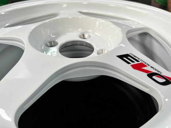 New 15X7 ET41 AOW Flow Formed Evo Rim (4 wheel) Gloss White 4X100