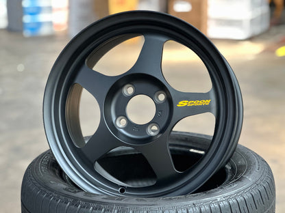 New 15X7 ET41 AOW Flow Formed Spoon Rim (4 wheel) Matt Black 4X100