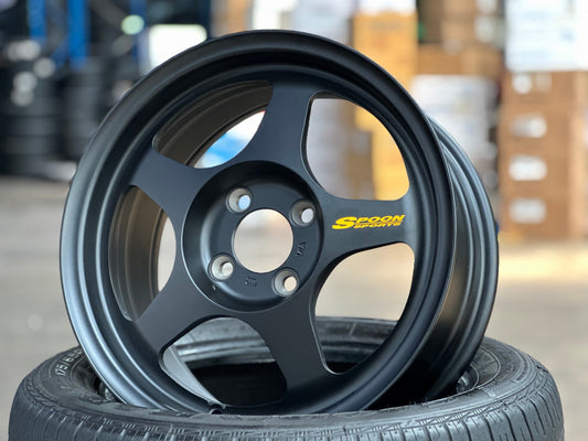 New 15X7 ET41 AOW Flow Formed Spoon Rim (4 wheel) Matt Black 4X100