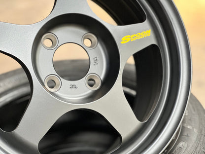 New 15X7 ET41 AOW Flow Formed Spoon Rim (4 wheel) Matt Black 4X100