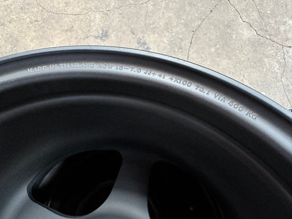 New 15X7 ET41 AOW Flow Formed Spoon Rim (4 wheel) Matt Black 4X100