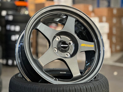 New 16X7 ET36 AOW Flow Formed Spoon Rim (4 wheel) Gloss Gunmetal 4X100