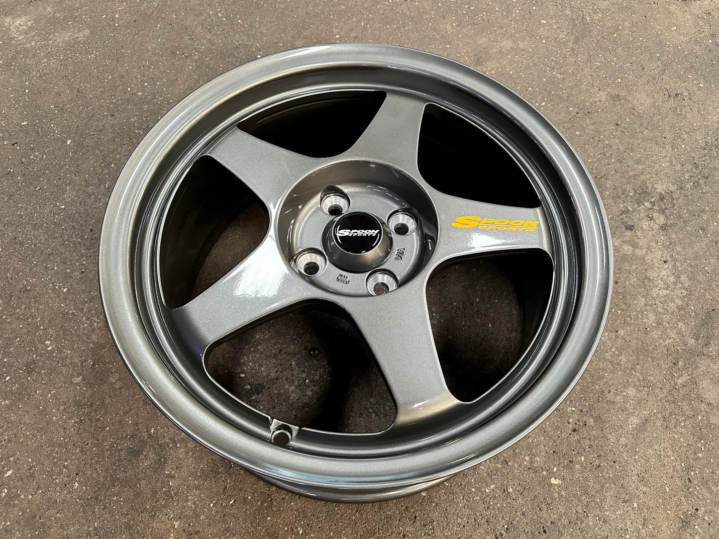 New 16X7 ET36 AOW Flow Formed Spoon Rim (4 wheel) Gloss Gunmetal 4X100