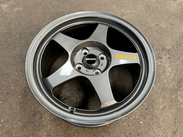 New 16X7 ET36 AOW Flow Formed Spoon Rim (4 wheel) Gloss Gunmetal 4X100