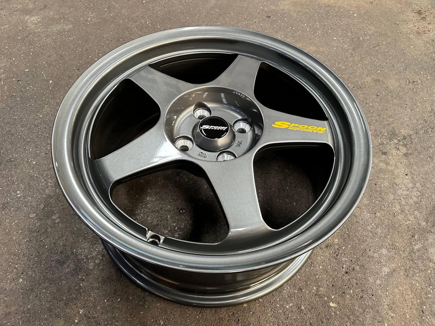 New 16X7 ET36 AOW Flow Formed Spoon Rim (4 wheel) Gloss Gunmetal 4X100