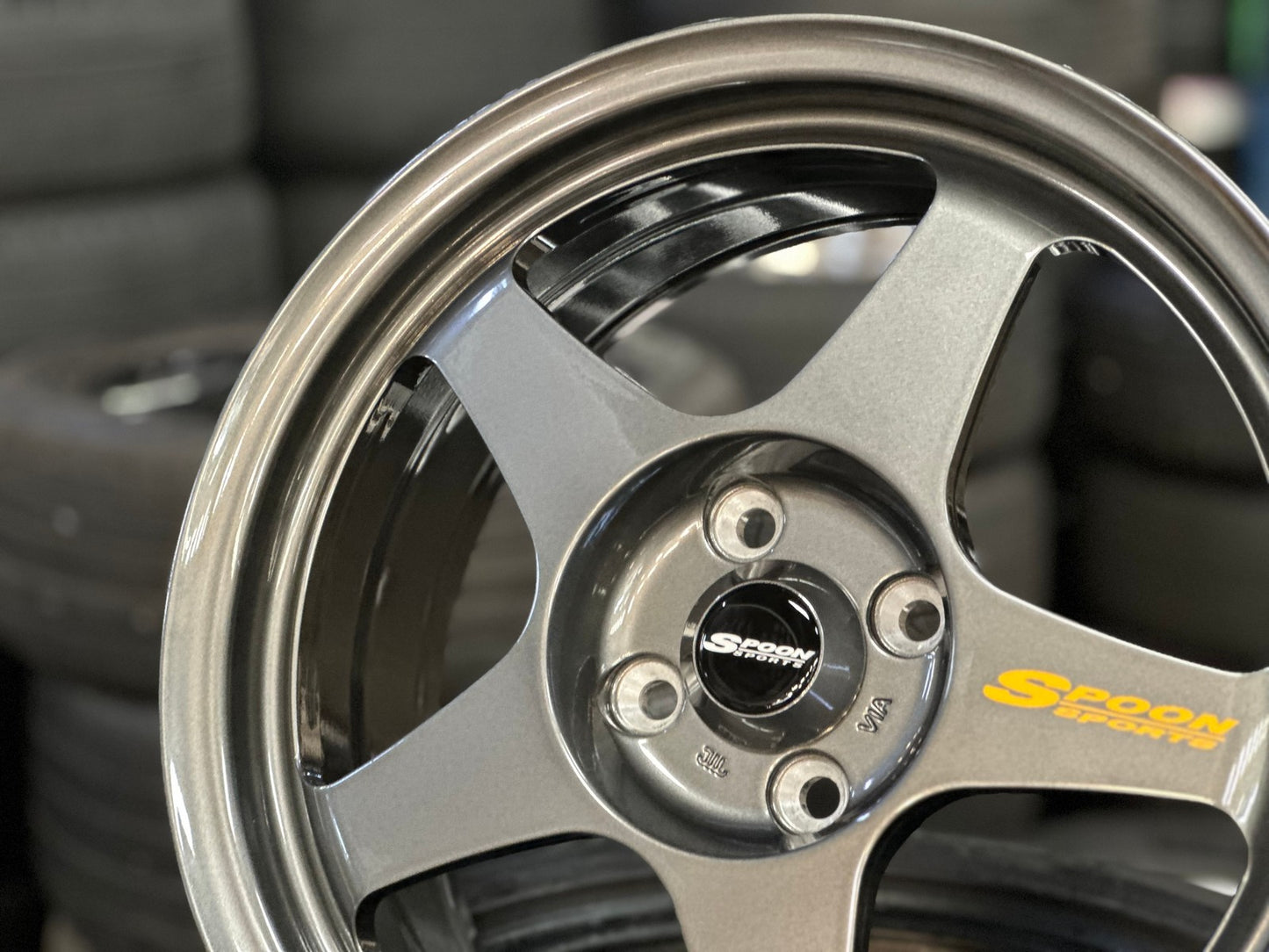 New 16X7 ET36 AOW Flow Formed Spoon Rim (4 wheel) Gloss Gunmetal 4X100