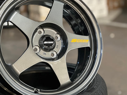 New 16X7 ET36 AOW Flow Formed Spoon Rim (4 wheel) Gloss Gunmetal 4X100