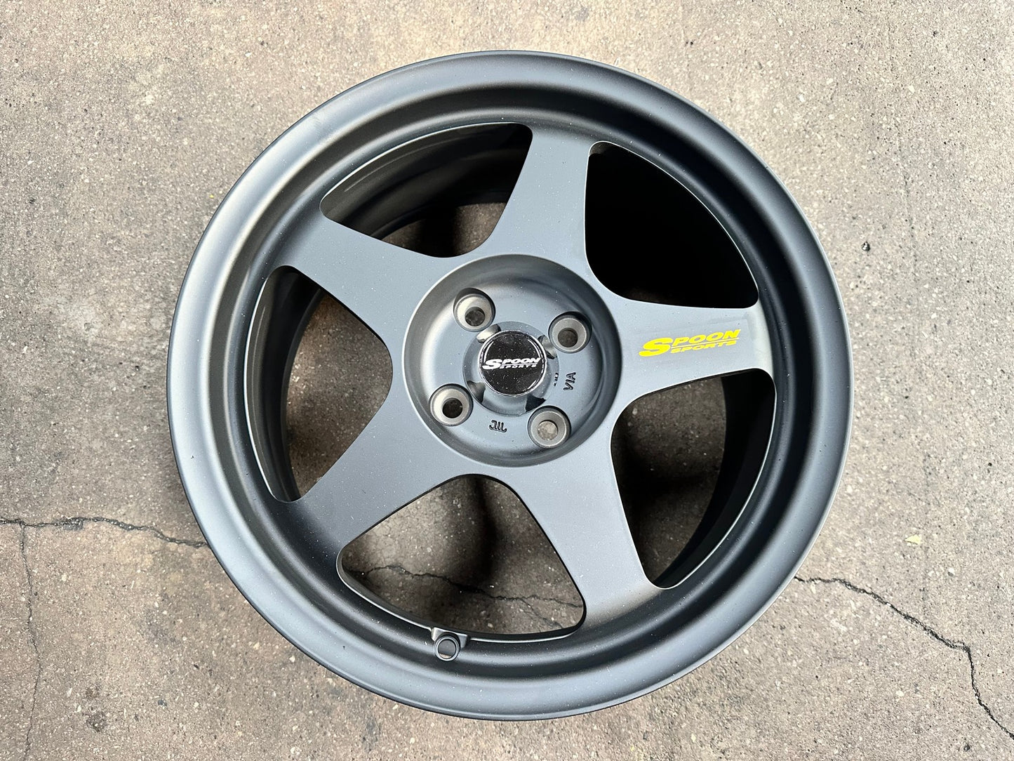 New 16X7 ET36 AOW Flow Formed Spoon Rim (4 wheel) Matt Black 4X100