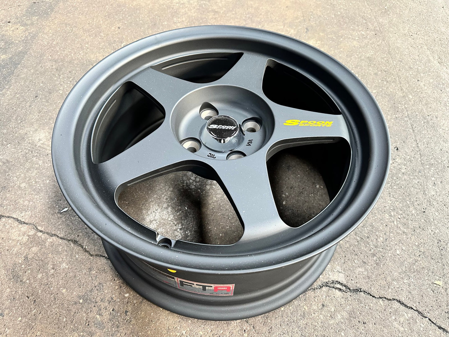 New 16X7 ET36 AOW Flow Formed Spoon Rim (4 wheel) Matt Black 4X100