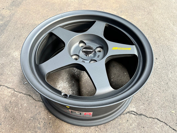 New 16X7 ET36 AOW Flow Formed Spoon Rim (4 wheel) Matt Black 4X100