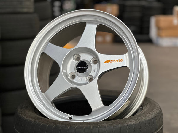 New 16X7 ET36 AOW Flow Formed Spoon Rim (4 wheel) Gloss Silver 4X100