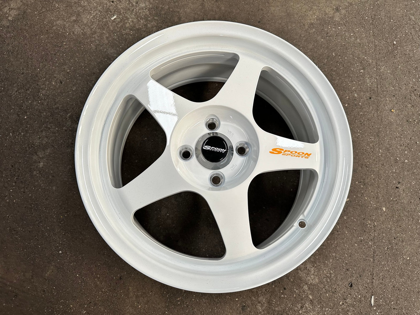 New 16X7 ET36 AOW Flow Formed Spoon Rim (4 wheel) Gloss White 4X100